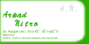 arpad mitro business card